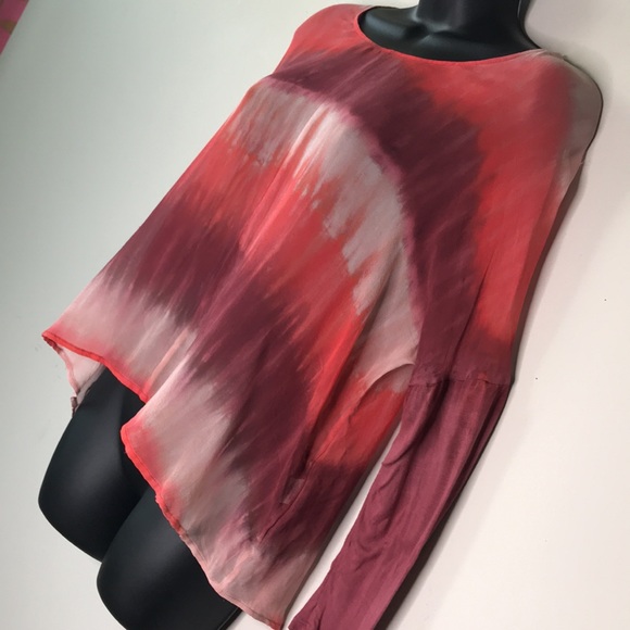 Silk Tie Dye Tunic Top - Picture 11 of 15